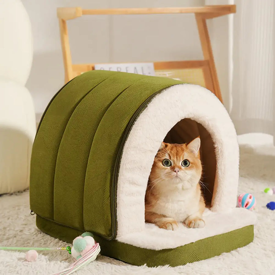 Warme Knusse Katten- & Hondenmand – Cave Style