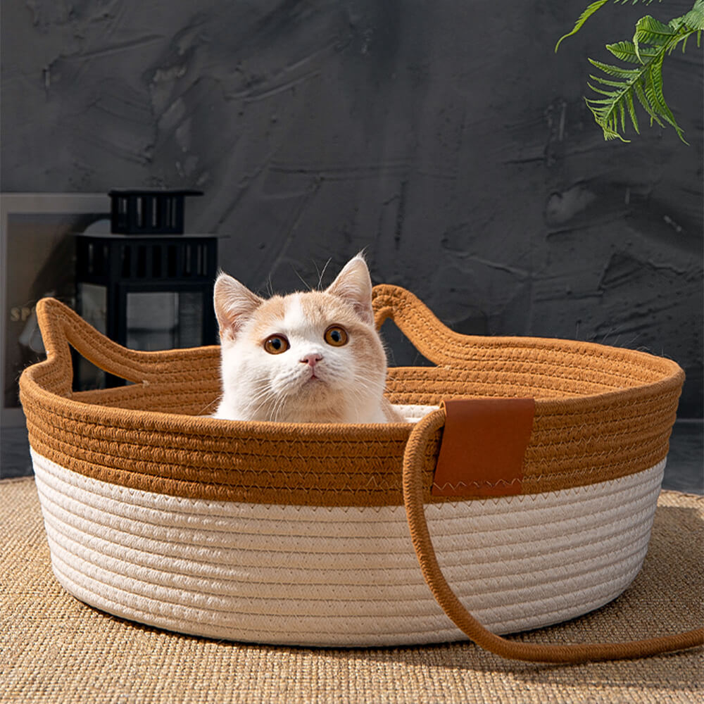 Handgemaakte Geweven Kattenmand
