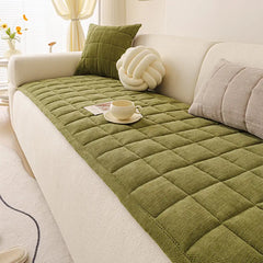 Chenille Bankhoes met Visgraatpatroon