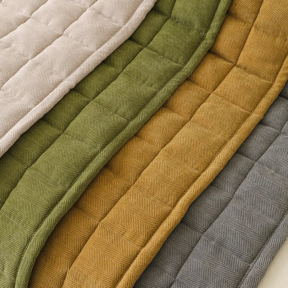 Chenille Bankhoes met Visgraatpatroon