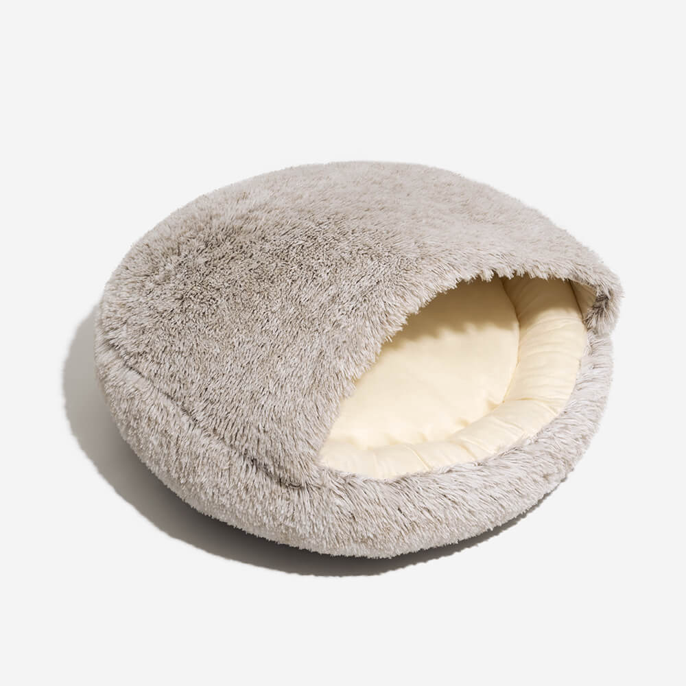 Kalmerend Halfgesloten Pluche Hondenbed – Pita Bed