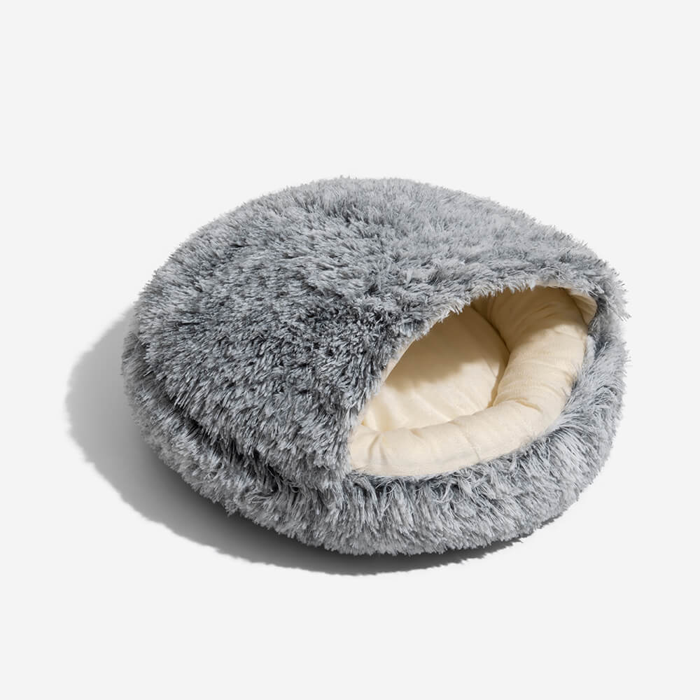 Kalmerend Halfgesloten Pluche Hondenbed – Pita Bed