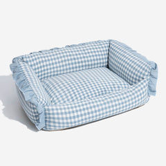 Geruite Warme Honden- & Kattenmand met Ruches