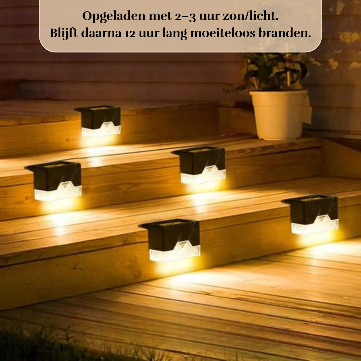 Zelfklevende Zonnelampen – Warm Sfeervol Licht voor een Gezellige Avond in de Tuin