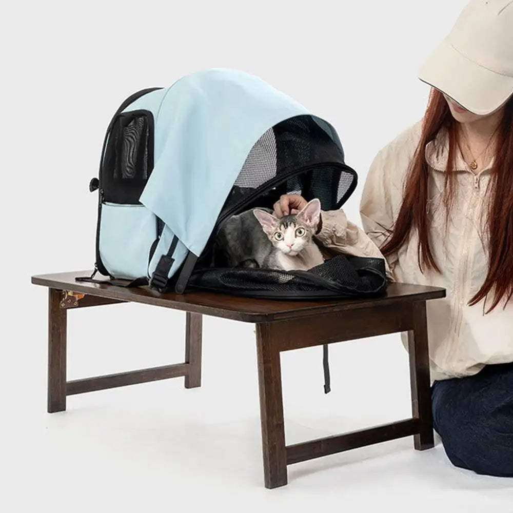 Uitbreidbare Kattenrugzak met Zonnescherm