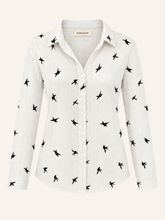 Bird Print Blouse