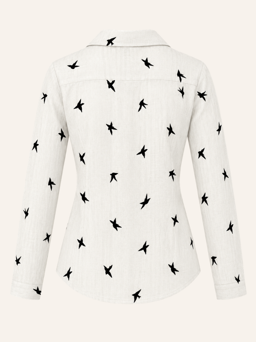 Bird Print Blouse