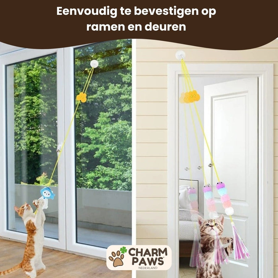 Elastisch Hangend Kattenspeeltje - Voor op Deuren of Ramen