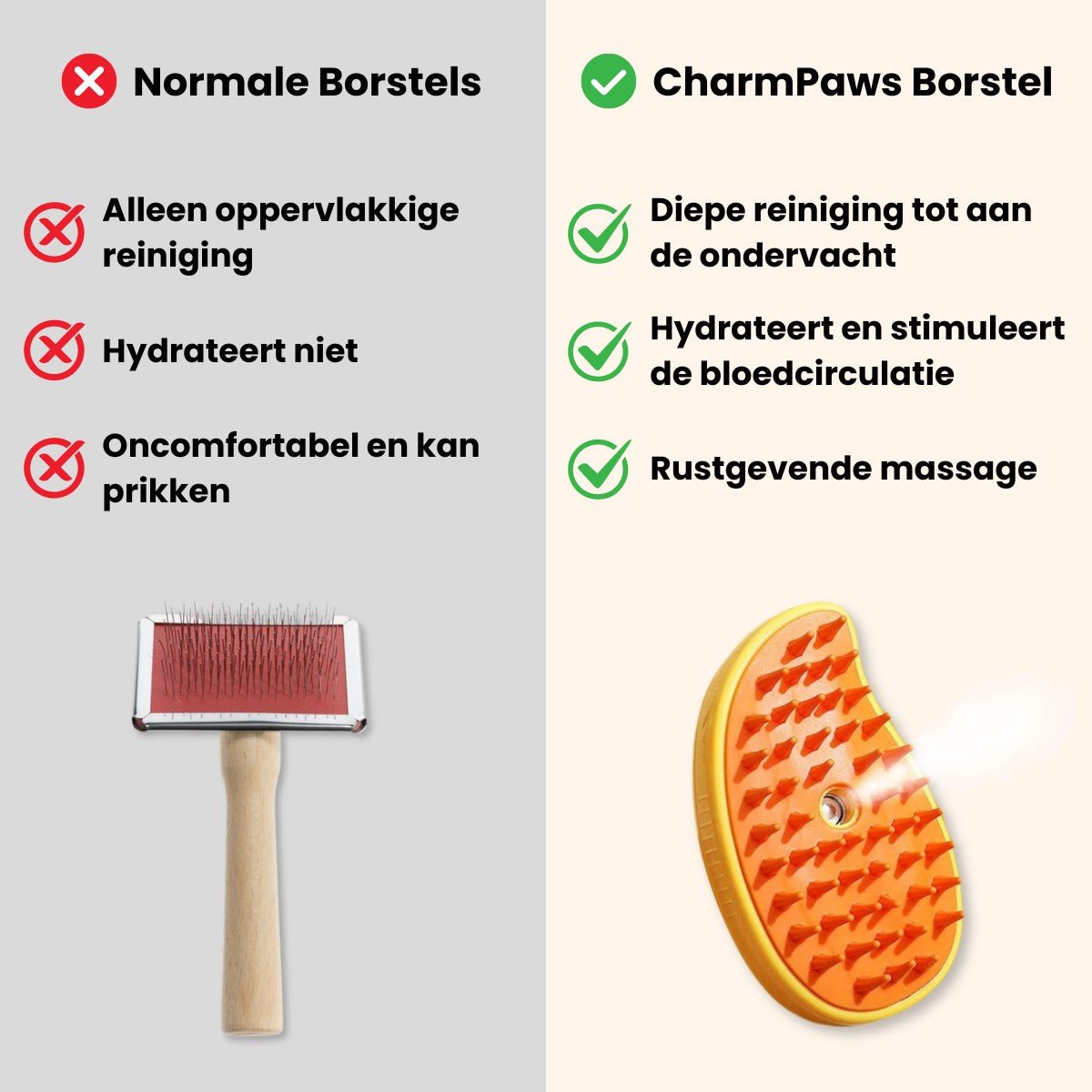 Steami Original - Vachtverzorgings Borstel voor Huisdieren
