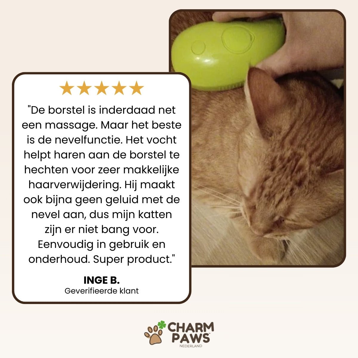 Steami Original - Vachtverzorgings Borstel voor Huisdieren