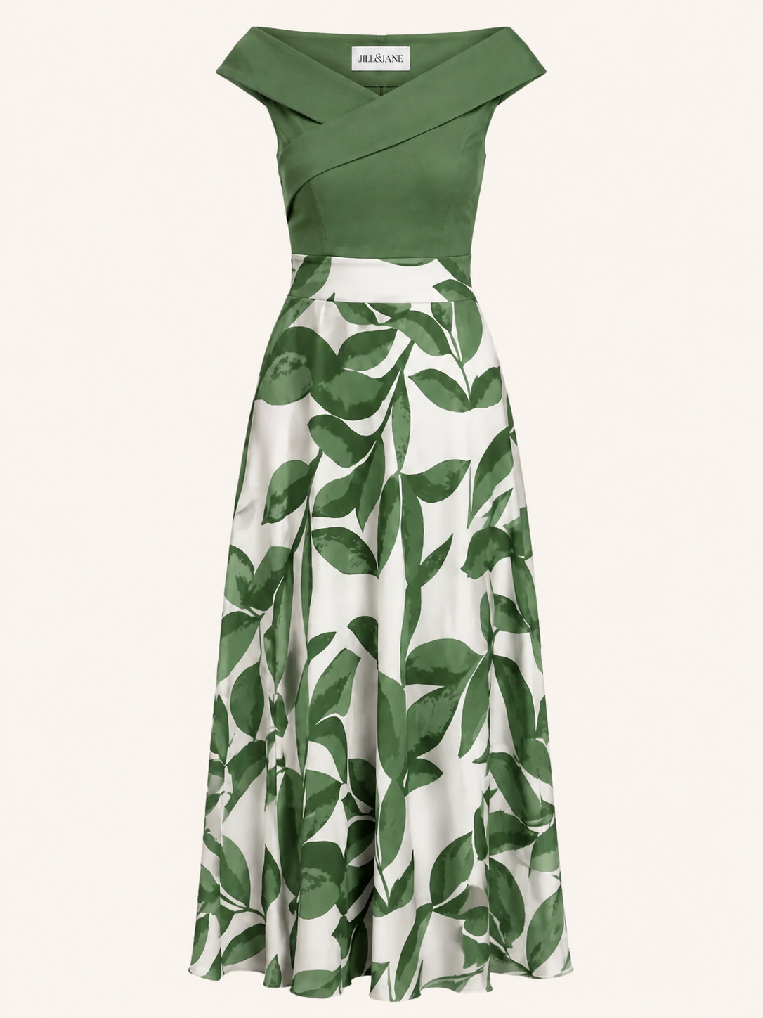 Botanical Print Off-Shoulder Jurk