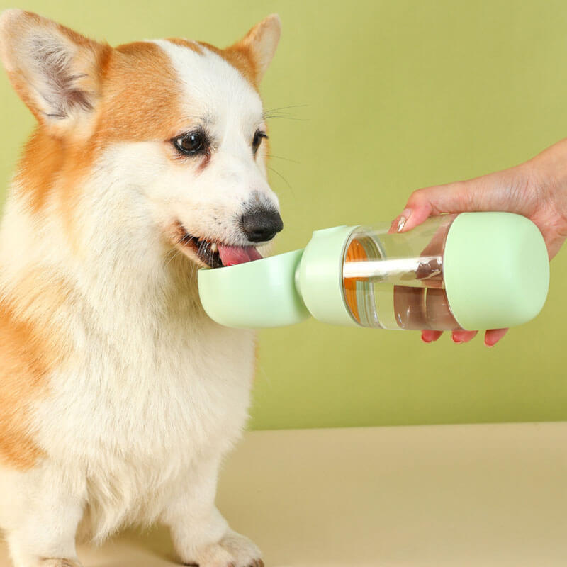 2-in-1 Draagbare Honden Drinkfles voor Onderweg