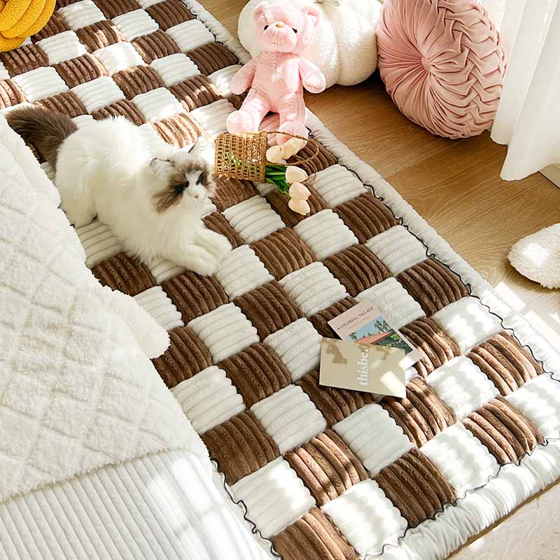 Geruite Chenille Bankbeschermer