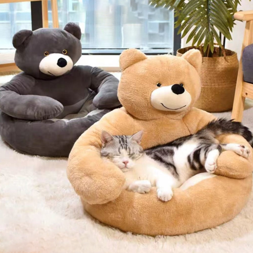 Schattige Kattenmand met Afneembare Knuffelbeer