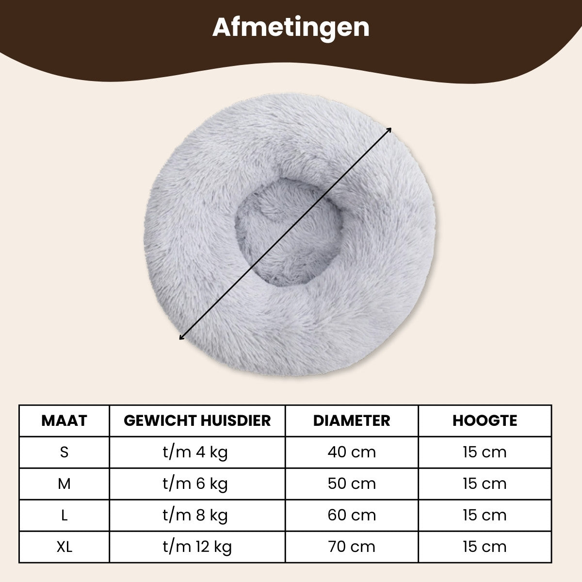 Pluche Donut Wolken Bed - Voor Katten & Kleine Honden