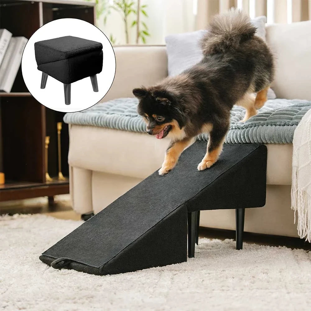 2-in-1 Houten Hondentrap & Loopplank voor Bed